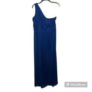 Marina Navy Blue One Shoulder Formal Dress Size 16 NWT